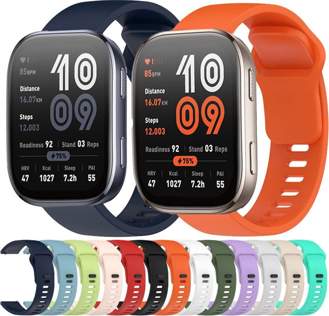Amazfit Uhrenarmband Silikon, 22 mm, Multicolor, Unisex - Bild 1