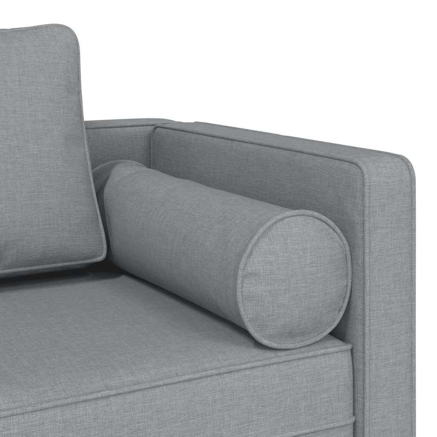 vidaXL Chaiselongue mit Kissen in Hellgrau aus Stoff mit Schaumstofffüllung, B/T/H: 116,5 x 62,0 x 57,5 cm - Bild 4
