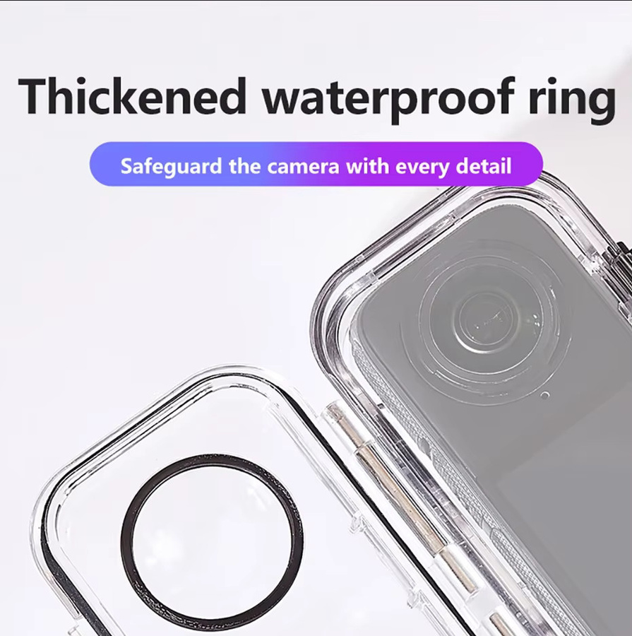 Wasserdichtes Gehäuse für Insta360 X3, X4 und X5, transparente Unterwasser-Tauchhülle für bis zu 40 Meter Tiefe - Bild 4