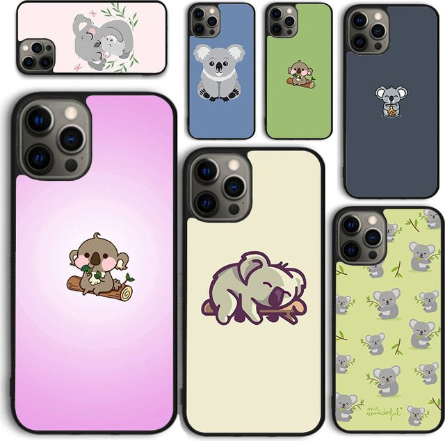 Smartphone Schutzhülle mit niedlichem Cartoon Koala Design für iPhone 11 bis iPhone 17 Pro Max in Multicolor - Bild 1