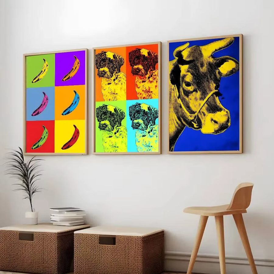 Trendy Art Andy Warhol Poster Leinwand Malerei in Mehrfarbig, Modernes Abstract Wandbild für Wohnzimmer und Schlafzimmer, B/H: 20 x 20 cm - Bild 1