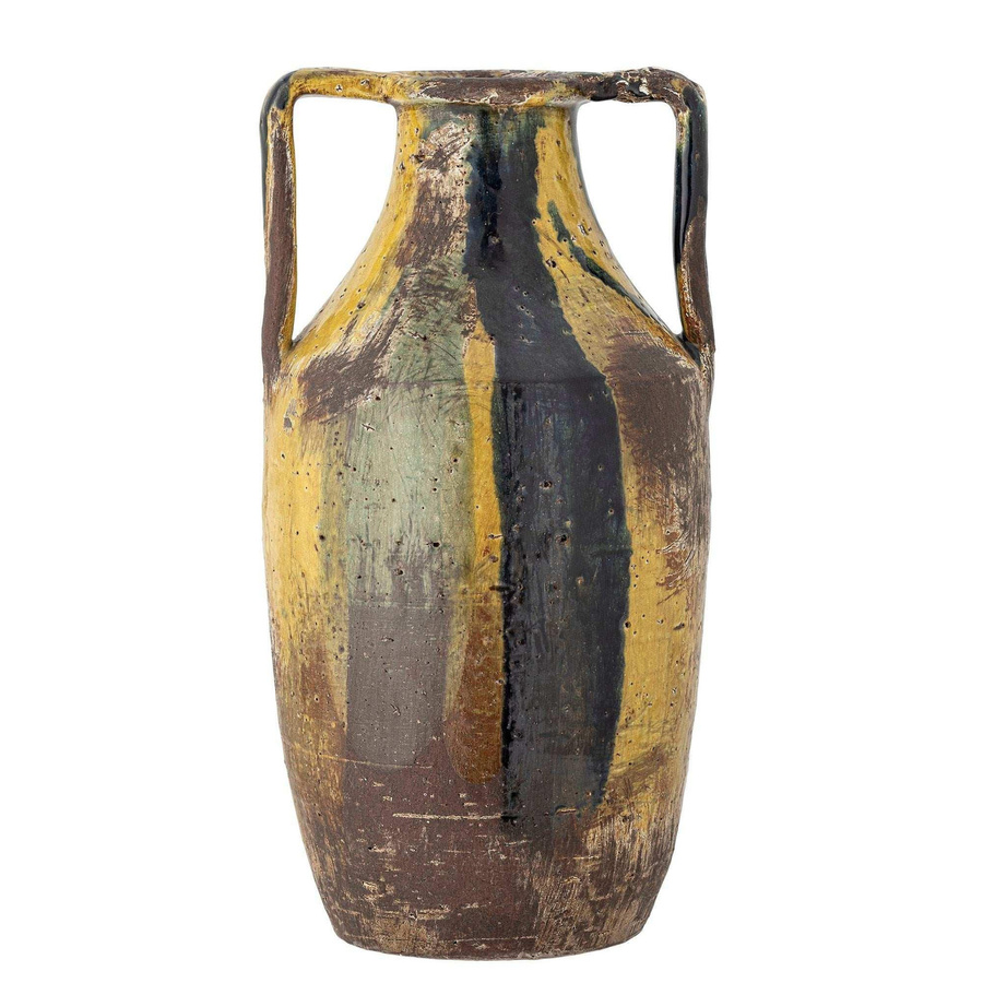 Bloomingville Vase Wilder aus Terrakotta in Gelb mit zwei Henkeln, Höhe: 38 cm - Bild 1