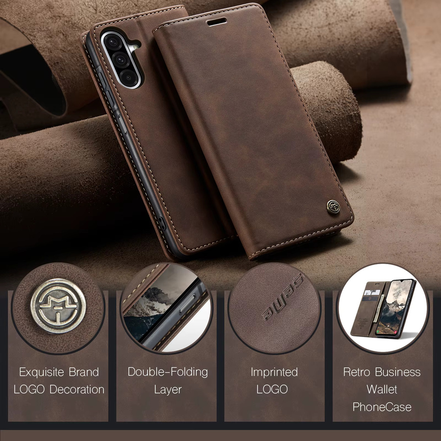 Retro Leder-Geldbörse Handyhülle für Samsung Galaxy A17 5G A16 5G A15 in Grün mit Kartenfächern und Standfunktion - Bild 1