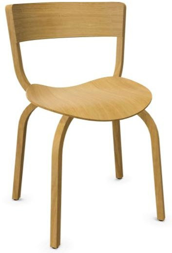 Thonet 404 Stuhl aus lackierter Eiche in Braun - Bild 1