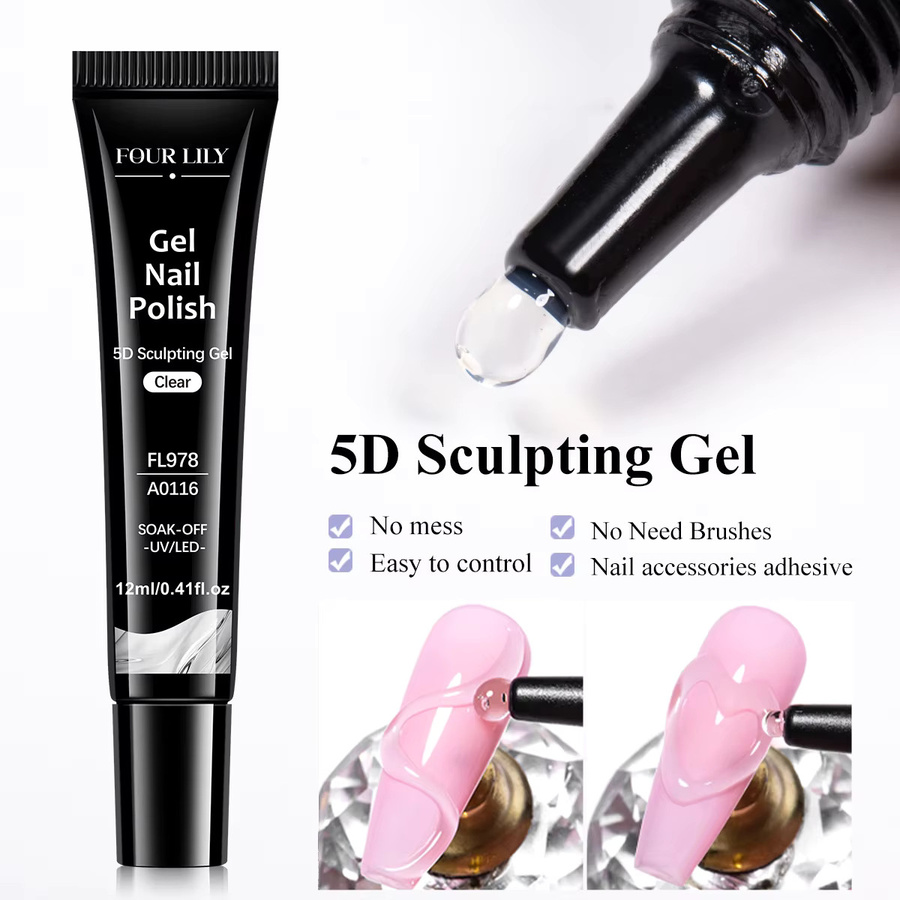 Four Lily 5D Modellier-Gel Nagellack, Glänzend, 12 ml - Bild 2