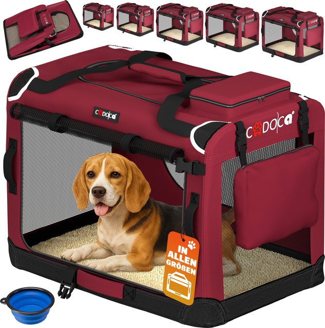 CADOCA Hundebox faltbar, Farbe: Rot, L x B x H: 70 x 52 x 50 cm - Bild 1