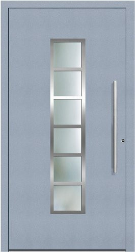 KNOCK Aluminium-Haustür Terra Nova in Grau mit Glaseinsatz und RC2-Schutz, B: 100,0 cm, H: 210,0 cm - Bild 1