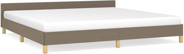 vidaXL Bettgestell mit Kopfteil in Taupe aus Stoff, B/T: 200 x 200 cm - Bild 1