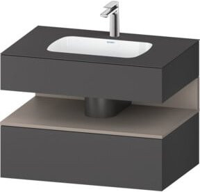 Duravit Einbauwaschtisch-Möbel-Set Qatego in Grau, B/T/H: 80 x 55 x 60 cm - Bild 1
