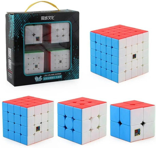 Moyu MofangJiaoshi Geschwindigkeitswürfel-Set, 4-teiliges Set, blau - Bild 1