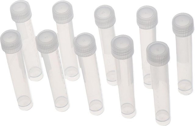 10 Stück transparente Labor-Kunststoff-Reagenzgläser mit Verschlusskappe, 10 ml - Bild 1