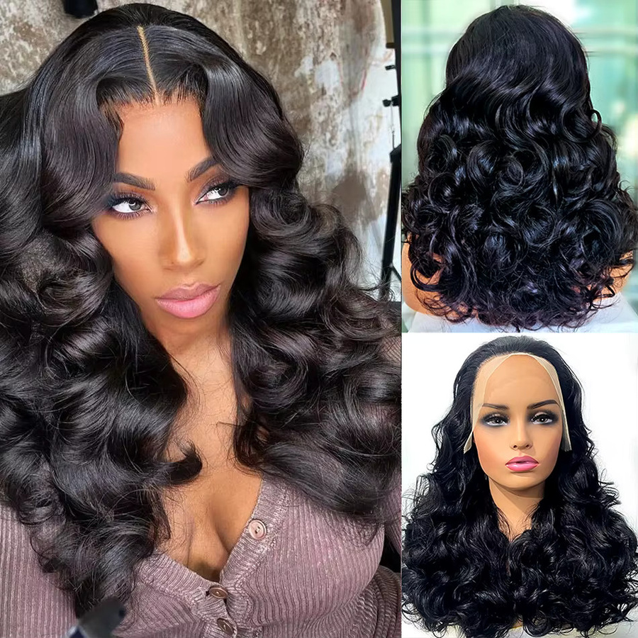 fraisbelle Perücke, 100% Echthaar, Naturschwarz, Loose Body Wave, 5x5 HD Lace Closure - Bild 2