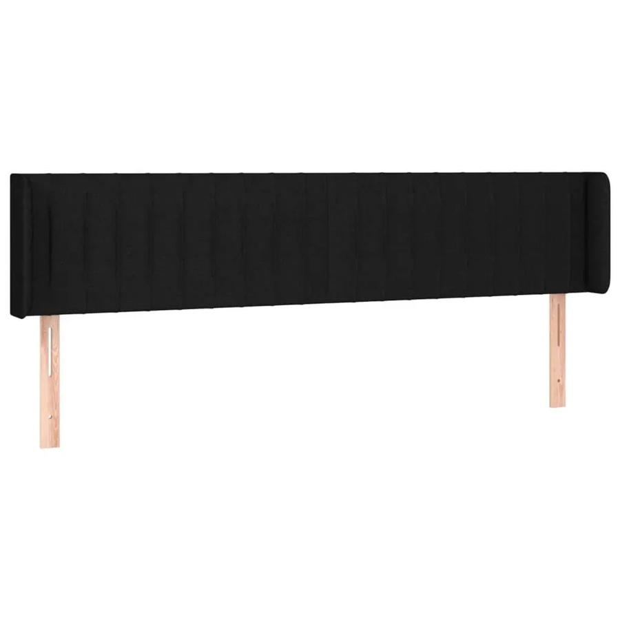 vidaXL LED Kopfteil Schwarz mit USB-Ladeport und integrierter Beleuchtung, Stoff, B: 183 cm, T: 16 cm, H: 78-88 cm - Bild 2