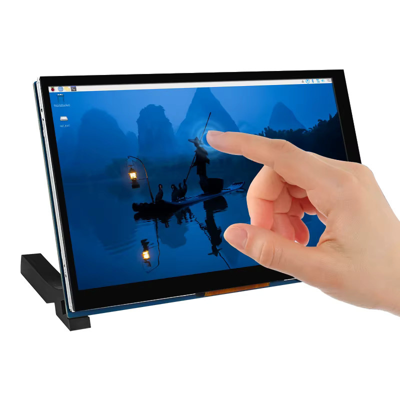 SHCHV 7 Zoll DSI IPS Kapazitiver Touchscreen LCD-Monitor mit Halterung für Raspberry Pi 5 4B 3B+ 3B, Auflösung 800 x 480 Pixel - Bild 2