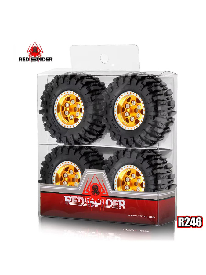 FMS Lkw Crawler Reifen, 4-teiliges Set, Metall, 1:24, Gelb - Bild 5