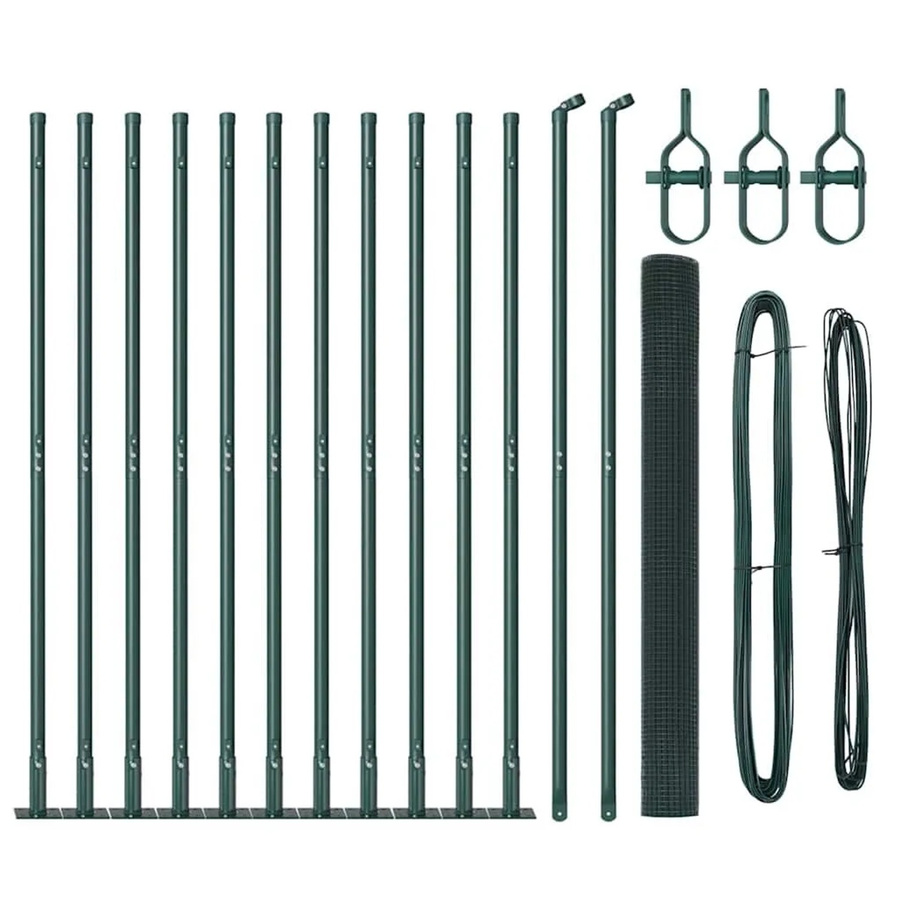 vidaXL Zaunpfosten aus Stahl und PVC in Grün, B/T/H: 1,6 x 1,6 x 1,6 cm - Bild 2