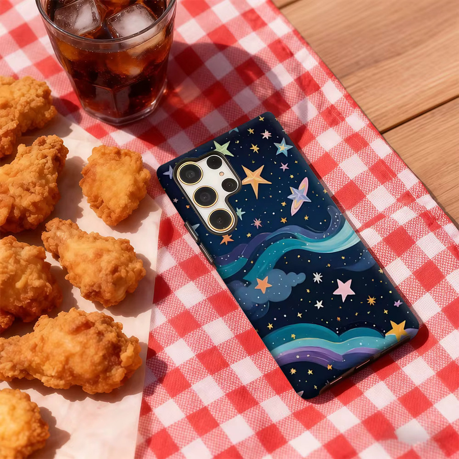 Pastell Star Waves Handyhülle für Samsung Galaxy S25 Ultra, S24 und S23 Ultra Plus, stoßfeste doppellagige Rückseite, Multicolour - Bild 4