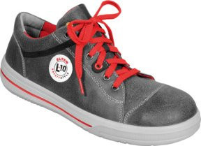 Elten Sicherheitshalbschuh Vintage Low ESD S3 aus Rindleder in Grau-Rot, Größe 41 - Bild 1