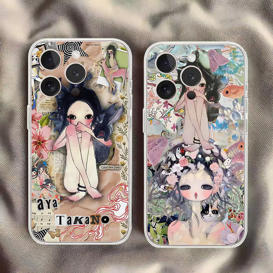Aya Takano Japanische Maler Handyhülle für Apple iPhone 11 bis 17 Pro Max Mini, transparente Stoßfänger-Abdeckung in Multicolour - Bild 2