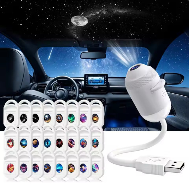 XMSJ 3-in-1 USB-Sternenhimmel-Projektorlampe mit Touch-Steuerung und einstellbarer Helligkeit in Weiß - Bild 1