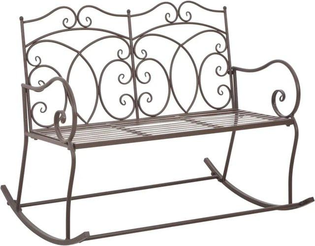 furnicato Gartenbank aus Schmiedeeisen im Antik-Stil, Farbe Braun, Breite: 104 cm - Bild 1