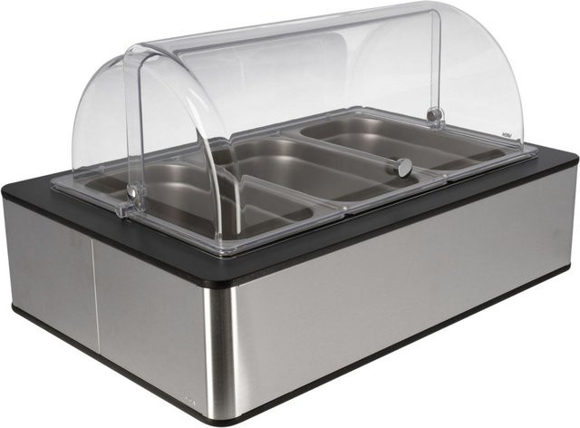 VEGA Buffetvitrine Fundale hoch aus Edelstahl in Anthrazit und Transparent, B: 63 cm, T: 42,5 cm, H: 33,9 cm - Bild 1