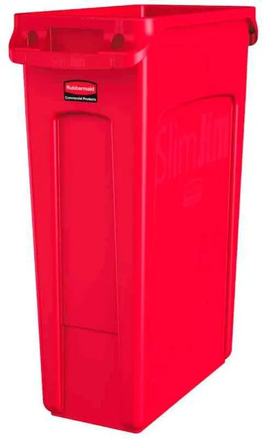 Rubbermaid Slim Jim Mülleimer mit Belüftungskanälen, Rot, H x B x T: 76,2 x 28 x 56 cm - Bild 1