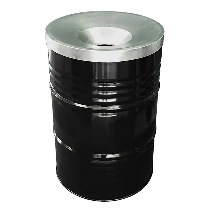 PROREGAL Abfalltonne aus Metall mit flammhemmendem Deckel, 200 Liter, Schwarz, H x B x T: 87 x 57 x 57 cm - Bild 2