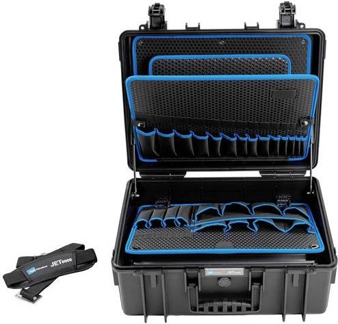 B & W International Jet 6000 Universal Werkzeugkoffer unbestückt, schwarz, wasserdicht und stapelbar, B/T/H: 51,2 x 41,8 x 21,6 cm - Bild 1