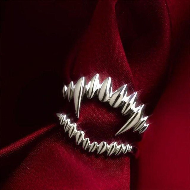 D2 market Vampirzahnringe Edelstahl, Silber, Unisex - Bild 1