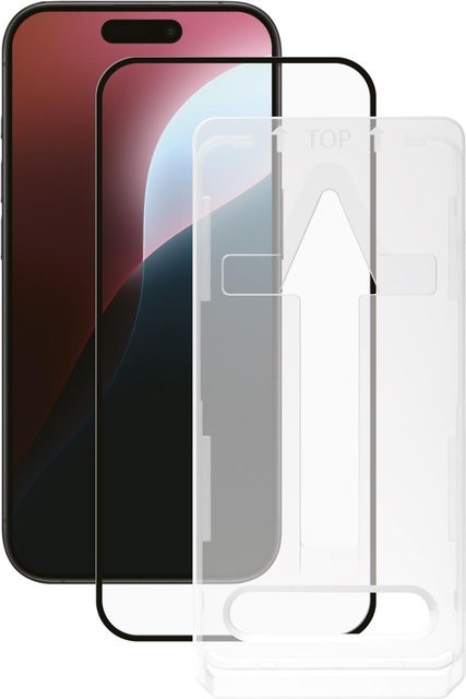Vivanco Full Screen Displayschutzglas für iPhone 16 Pro mit Easy Applikator Installation, transparent - Bild 1