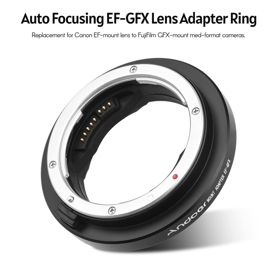 Andoer EF-GFX Kameraobjektiv-Adapterring für Canon EF-Objektive auf FujiFilm, Schwarz - Bild 5