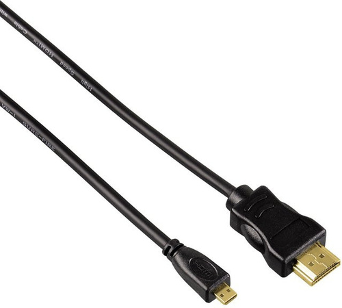 Hama High Speed HDMI Kabel mit Ethernet Typ A auf Micro HDMI, Schwarz, Länge: 2 m