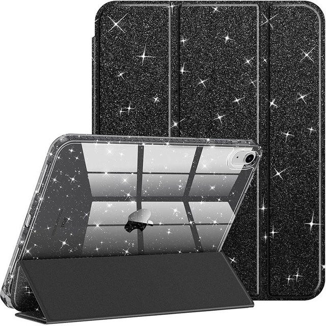 Transparente Glitzer Hülle für iPad 12. Generation 11 Zoll und iPad 10. Generation 10.9 Zoll mit Stifthalter in Schwarz - Bild 1