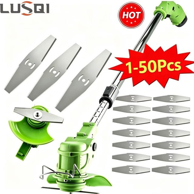 LUSQI 50 Stück Metall-Trimmerklingen 5 mm als Ersatzteil für Gras-Freischneider, Unkrautvernichter und Rasenmäherköpfe - Bild 1