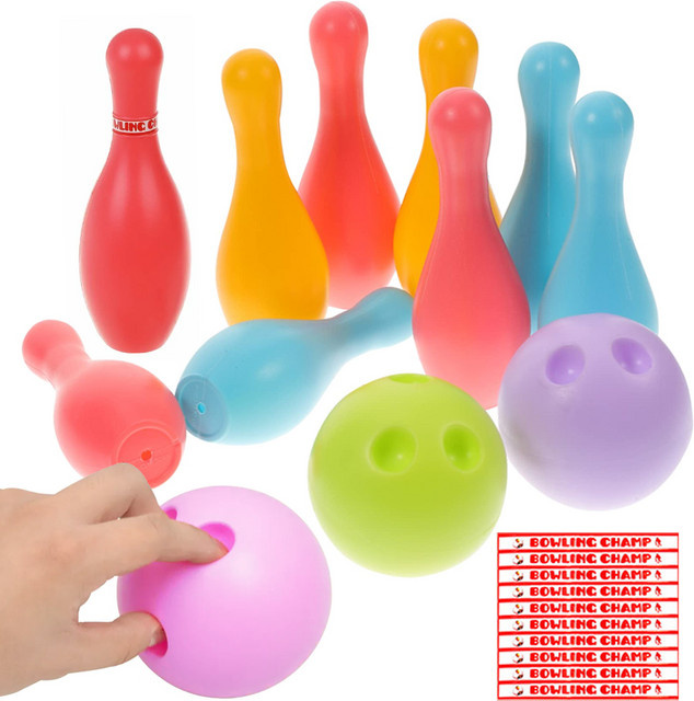 XJM Mini-Bowling-Set, 2-teiliges Set, Kunststoff, Bunt / Mehrfarbig - Bild 1