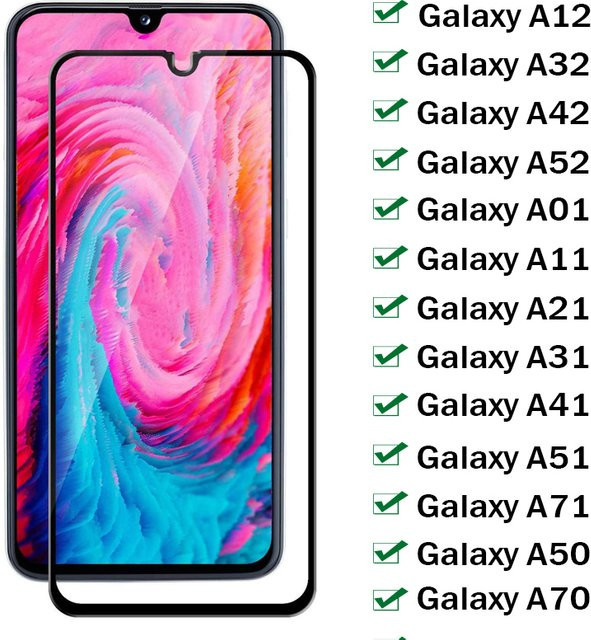 Samsung Displayschutzfolie aus gehärtetem Glas für Galaxy A01 A11 A21 A31 A41 A51 A71 A12 A32 A42 A52 A50 A70 in Transparent - Bild 1