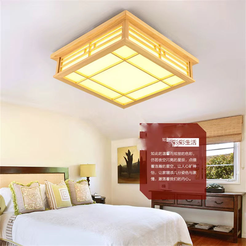 Lava Ball LED Deckenleuchte aus Holz im chinesischen und japanischen Stil für Wohnzimmer und Esszimmer - Bild 5