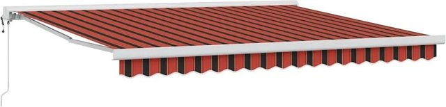 vidaXL Einziehbare Markise aus Polyester in Rot und Schwarz B: 400 cm, T: 300 cm - Bild 1