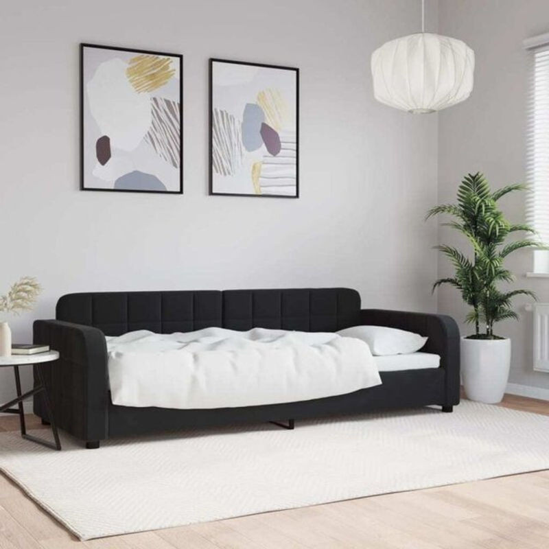 Vidaxl Polsterbett Tagesbett aus Samt und Metall in Schwarz, B/T/H: 200 x 80 x 91 cm - Bild 1