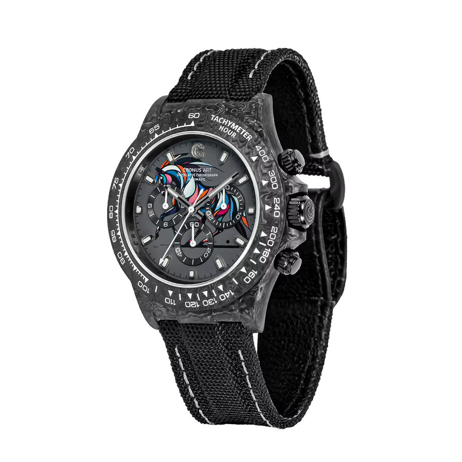 CRONUSART Chronograph, Automatik, Kohlefaser, Saphirglas, Herren, Schwarz - Bild 5