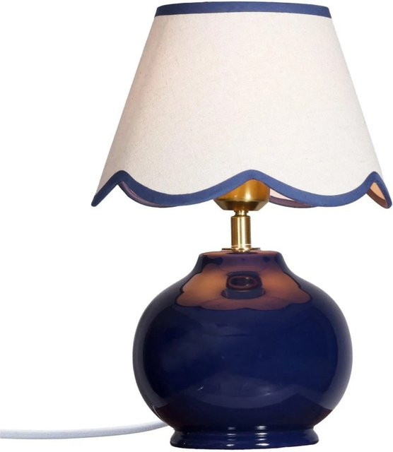 PR Home Nell Tischleuchte aus Keramik in Blau, B/T/H: 23 x 35 x 34 cm - Bild 1