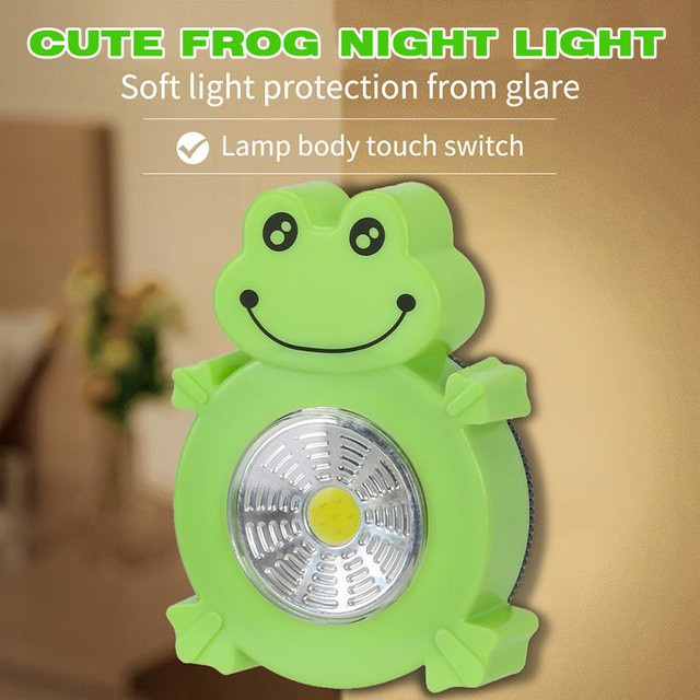 Heinast Mini Frosch Nachtlicht mit Touch-Funktion in Grün und Warmweiß für Kinderzimmer, Schlafzimmer und Flur - Bild 1
