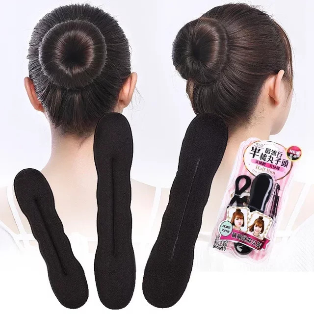 Haar Styling Donut Brötchen Curler Maker, schwarz, 17,5/2,5 cm - Bild 1