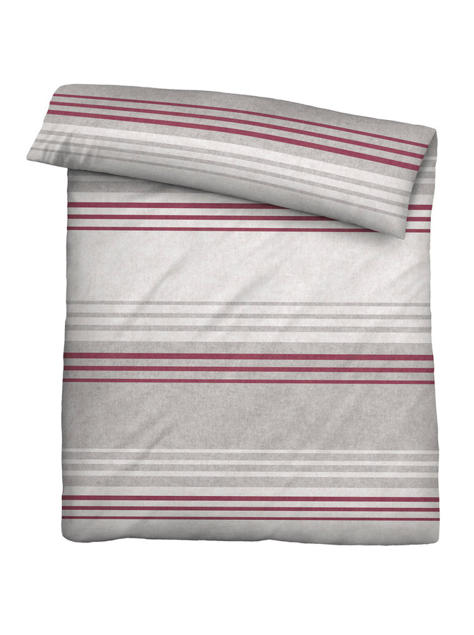 Biberna Bettwäsche aus Baumwolle und Flanell, gestreift, grau, B/H: 155 x 220 cm und 80 x 80 cm - Bild 2