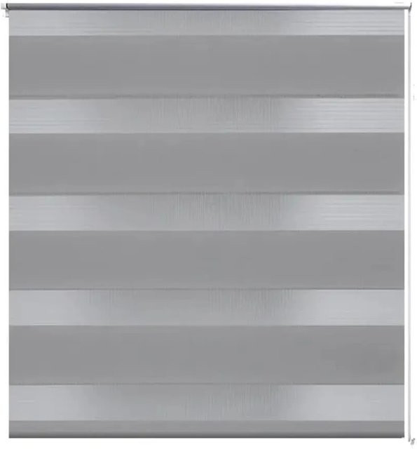 vidaXL Doppelrollo Day & Night gestreift in Grau aus Polyester, B: 120 cm, H: 230 cm - Bild 1