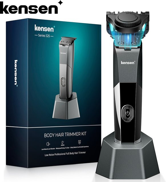 Kensen Elektrorasierer Herren, Haarschneidemaschine für Haare und Körper, Schwarz - Bild 1