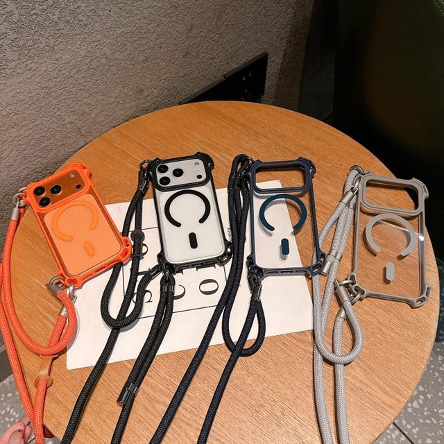 EHUIDE Stoßfeste Lanyard-Schutzhülle für iPhone 17 16 15 14 13 12 Pro Max Plus, Transparent, mit langem Riemen und magnetischer Funktion - Bild 1
