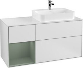 V&B Waschtischunterschrank Finion mit Wandbeleuchtung, Weiß lackiert, Breite: 120 cm, Höhe: 50,1 cm, Tiefe: 50,1 cm - Bild 1