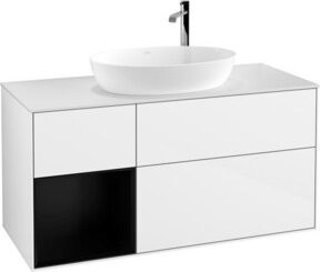 V&B Waschtischunterschrank Finion mit Wandbeleuchtung, Farbe Weiß lackiert, Breite: 120 cm, Tiefe: 50,1 cm, Höhe: 50,1 cm - Bild 1